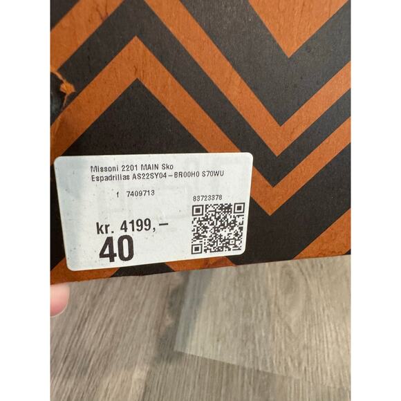 NWB Missoni Milano Aqua and Cream Espadrilles Jute-Wrapped Women's size 40/US9.5 - Picture 7 of 8